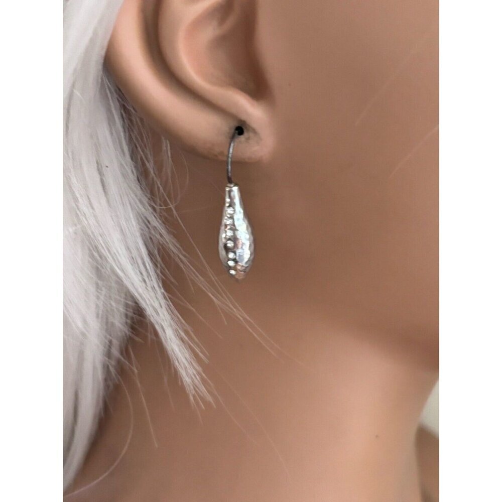 NWT Brighton BILBAO French Wire Drop Long Earrings Crystal.